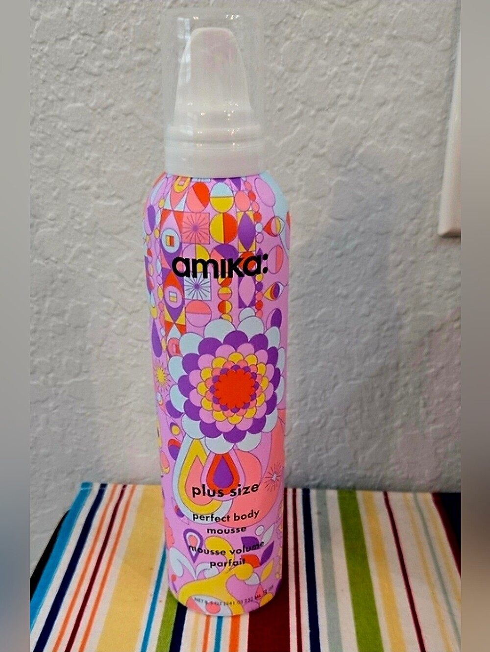 amika Plus Size Perfect Body Mousse – Pink, Purple, Orange Accents